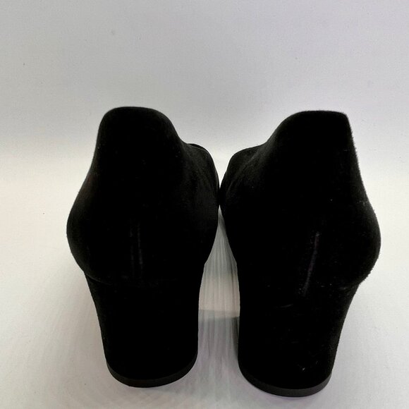 Paul Green Witt Black Suede Pointed Toe Pump Size 5.5 Mid Block Heels - Picture 5 of 16